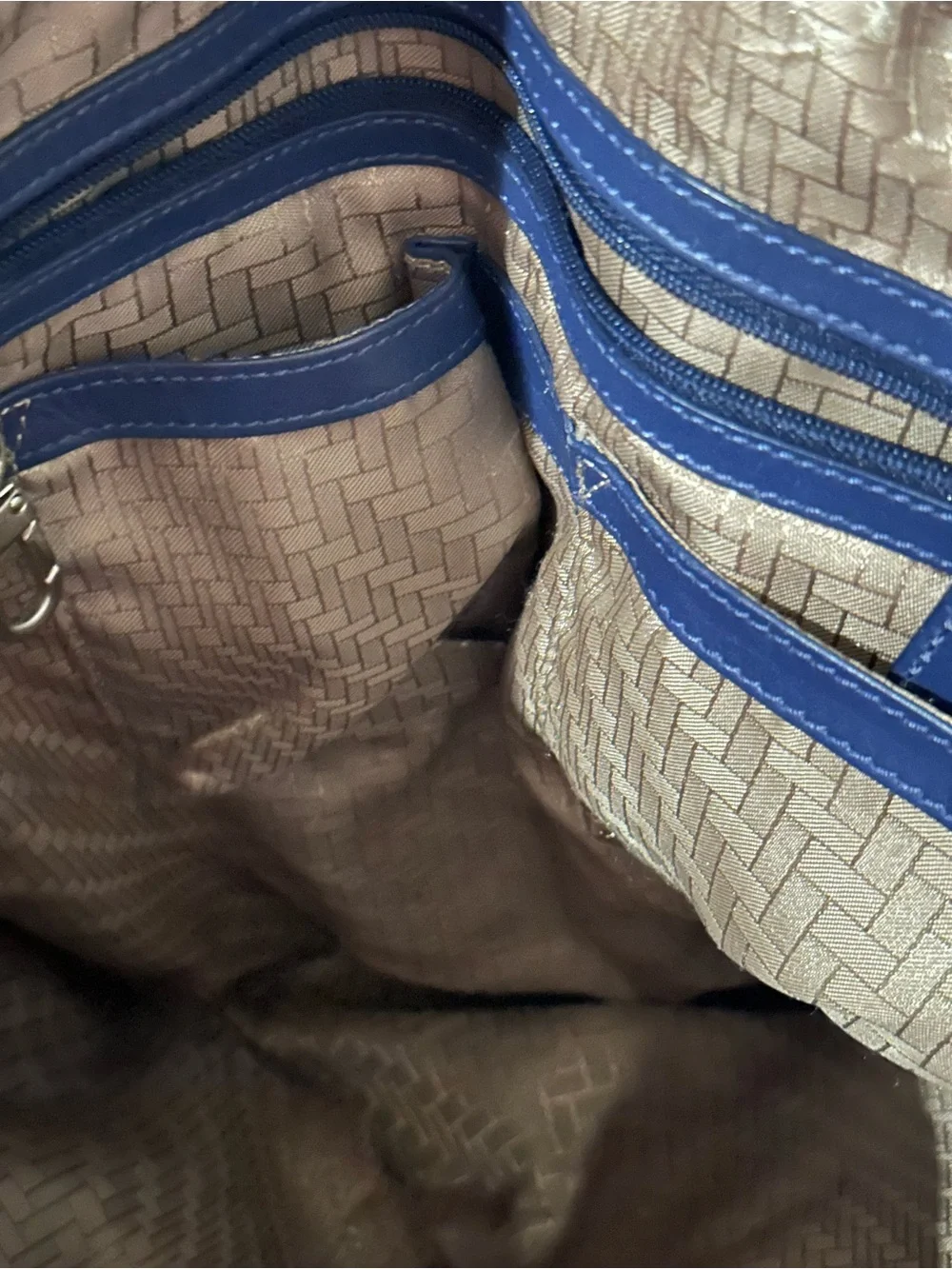 Cole Haan blue snakeskin hobo  Tote with Tassel Accent